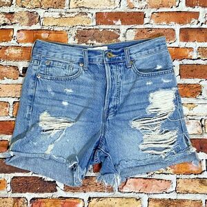 PIstola Cut Off Distressed High Rise Denim Jean Shorts Womens Size 28 Button Fly